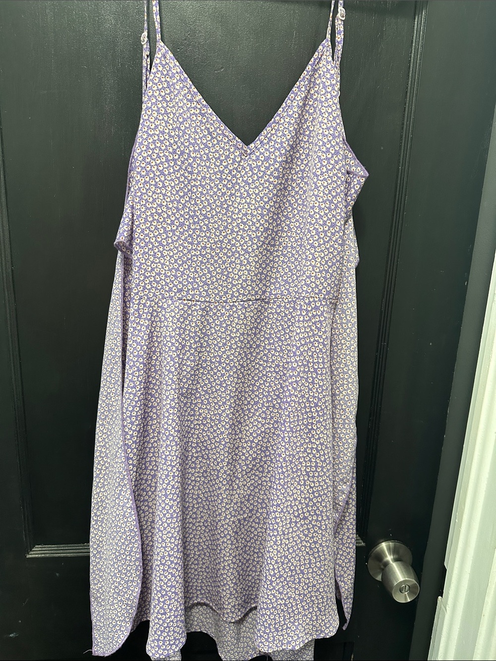 SHEIN Lavender Floral V-Neck Midi Slip Dress